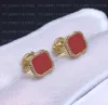 Mini doux de haute qualité classique 4/quatre feuilles trèfle bracelet à breloques boucle d'oreille collier en or 18 carats agate coquille nacre pour femmes filles bijoux de mariage cadeaux femme