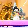 Dekoracje świąteczne Glow Muzyka Ozdoby Żywicy Święty Mikołaj / Snowman / Jeleń na Roku Desktop Tabela Ornament Chri Q6B2