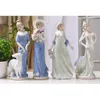 Hoogwaardige standbeeld keramische godin meisjes dame figurines home decor ambachten kamer bruiloft handwerk ornament porselein y200106