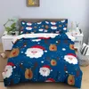 Santa Claus Bedding Set 3d Christmas Duvet Cover Quilt with Zipper Queen Double Comforter Sets Kids Gifts