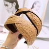 2021 Vintage Boheemse handgemaakte gevlochten stro rotan top geknoopte bands hoofdband voor vrouwen accessoires riethaar