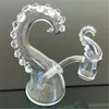 Glass Bong Octopus Beard Shape With 10mm Female Dewar Joint Hookahs Water Bongs