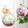 Noel Tress Süslemeleri Topu Yuvarlak Boş Plastik Temizle Bauble DIY Asılı Noel Ağacı Süs 6/8 / 10 cm Zanaat Malzemeleri