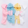 Newborn Baby Soft Fleece Hodded Romper Winter Warm Cute Long Sleeve Zip Up Infant Litlle Girls Boys Outfits Clothes Outwear