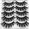 Novos 5Pairs Faux 3D Mink Eyelashes Fuzzy Fake Mink Eyelash 5D Curl Espesso Longo Cílios Falsos