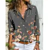 Chemisiers pour femmes chemises chemise chemisier femme 2022 Style col rabattu hauts simple boutonnage mode imprimé Boho bureau vêtements femmes