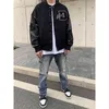Jackets masculinos vintage Hiphop College Jackets Mens Furry Stars Letters Bordery Color Block Block Harajuku Jaqueta Varsity