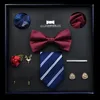 Hats, Scarves & Gloves Sets Fashion Men's Suit Accessories Set Wedding Business Tie Bow Square Scarf 8 Pieces Gift Box Boyfriend Birthday