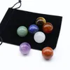 7st Natural Decor Seven Color Chakra Stones Crystal Sphere Ball Pillar Reiki Yoga Healing Wicca Luky Gem Spiritual 2278 Y2