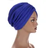 Muslimische Frauen Turban Twist Ruffle Banadans Krebs Chemo Kopf Wrap Blumendruck Baumwolle Haarschmuck Turbante