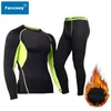 Fanceey Intimo termico invernale da uomo Tenere al caldo Mutandoni da uomo Fitness Compression Intimo Thermo Canotte Leggings Fleece 201106