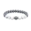 8mm Natural Stone Handmade Strands Beaded Charm Bracelets For Women Men Party Club Birthday Silver Plated Yoga Jewelry