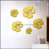 Muurdecor tuinwall 3D spiegelstickers bloemenkunst verwijderbare sticker acryl muurschildering sticker huis decor kamer decoratie Droship hh92668 6323