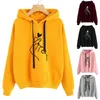 Harajuku kvinnors tröja och hoody damer oversize k pop gul rosa kärlek hjärta finger huva casual hoodies för kvinnor tjejer 210910