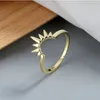 Fashion Jewelry Femme Gold Silver Color Cute Sunflower Band Rings Two in One Multiple wearing methods Ring for Women