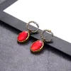 Vintage diamantörhängen dubbla bokstäver Designer Charm Studs Retro Alphabet Pendant Earrings for Girl Jewelry Gift304l
