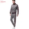SITEWEIE Mens Joggers Set Casual Sportswear Men's Sets Sweatsuit Two Piece Set Fall Plaid Print Zipper Tracksuit Outfit G441 201128