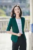 Случайные женские офисные костюм весна и осень сплошной цвет женственный пиджак мода тонкий полу рукава куртка женский 210527