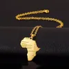 Hiphop 316L rostfritt stål Africa Map Pendant Halsband Alphbat African Map Halsband för män Kvinnor Högkvalitativ ingen blek färg grossistpris