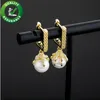 Diamentowe kolczyki Moda Hoop Ear Ring Prestiżowy Designer Biżuteria Kolczyk Iced Out Hip Hop Bling Jewellry Mężczyźni Akcesoria Stadniny Kolczyki Plac Dragon Claw Pearl