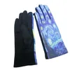 Fine art van gogh dipinto ad olio di colore stellato guanti da guida donne inverno touch screen guanti pieni guantes mujer ed0174
