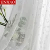 Europe White Tulle Curtain Window Screen for Living Room The Bedroom Embroidered Voile Sheer Curtain for Kitchen Door Drapes 210712