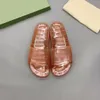 2021 디자이너 럭셔리 여성 남성 슬리퍼 투명 젤리 커플 슬리퍼 여름 섹시한 사탕 색 샌들 패션 편안한 신발 A2 최고 품질 상자 크기 35-46