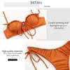 Sexy Bikinis Cup Купальник Push Up Biquini Bandage Leopard String Bikini Set складки Купальники Женщины Сплошной пляж Купальник 210722