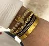 3 pièces/ensemble + chiffre romain bracelet en acier titane couple bracelet/couronne/2018/pour les amoureux/bracelets pour femmes hommes bijoux de luxe