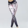 Style Fashion Sexy Spot Pattern Digital Printing Gradient Leggings Leather Belt Decoration Skinny For Ladies 210925