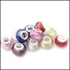 Alloy Loose Beads Jewelry Opal Sier Glass Bead Natural Cat Eye Stone European Murano Spacer Fit For Pandora Charm Bracelets Drop Delivery 20