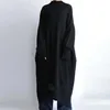 النمط الياباني الأسود فضفاض الياقة المدورة ملابس الخريف والشتاء التخسيس لينة حجم كبير دافئ kintted فساتين 2A920 210526