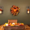 Хэллоуин декор 35 см осенний венок для домашнего фронта дверной тыквенный черный висит сад 211104