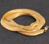 Mens Flat Herringbone Chain 18K Gold Plated 9mm 24" Necklace