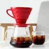 Keramisk kaffe Dricker Motorstil Droppfilter Cup Permanent Häll över tillverkaren med separat stativ för 1-4 koppar 211008