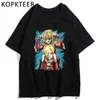 Vintage Yaz T-Shirt Anime Titan Mikasa Ackerman Armin Arlert Komik Baskı Hip Hop Rahat Kısa Kollu Unisex Tişört Y220208