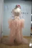 新しい夏の本物の写真ピンクのマタニティ女性写真撮影ドレス注文のパーティープロムガウンスリーウェアナイトドレス