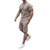 2021 costume masculin d'été Vêtements Sport Sport Porter Joggers Set T-shirt et Loisirs Suite à manches courtes à manches courtes X0909