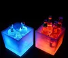 3500ml Rectangle LED Ice Buckets Luminous Double Layer Square Bucket Waterproof Plastic LED Beer Bucket Kitchen Bar KTV Tools