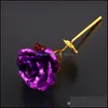 Mode 24K Gold Foil Plated Rose Creative Gifts Lasts Forever for Lovers Wedding Christmas Valentines Day Cadeau Woondecoratie Drop Deli
