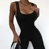 Damskie damskie Pajaczki Bez Rękawów Dzianiny Sexy Bodycon Playsuit Kobiety 2021 Summer Fitness Workout Kombinezon Casual Streetwear Body