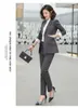 Suit suit female professional wear interview ladies temperament long-sleeved overalls Two-piece 210527