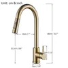 Champagne Bronze Guldsensor Kök Kranar Känslig Smart Touch Control Faucet Mixer Tap Touch Sensor Smart Kök Kranar 211108