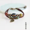 Charm Bracelets Bohemia Jewelry Men Ceramic Leather Bracelet & Bangles For Women Colorful Bead Leaf Pendant Bell 2021