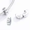 bamoer Stopper Charm 925 Sterling Silver Gear Bead fit Original Brand DIY Bracelet Jewelry Accessories SCC1780 Q0531