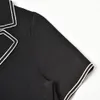 2021 Jesień Spadek Z Krótkim Rękawem NotChed-Lapel Czarna sukienka Kontrast Kolor Dzianiny Przyciski Jednopierowe Kobiety Mody Dresses G122006