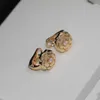 Brand Pure 925 Sterling Silver Earrings Rose Flower Small Mini Size Cute Stud Earrings Pink Gold Luxury Brand QulQuality6145628