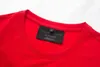 T-shirt vintage girocollo con strass per uomo donna con disegni - Top casual rosso a maniche corte Cotone mercerizzato