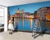 Güzel Su Şehri 3D Duvar Kağıdı 3D Fotoğraf Duvar Kağıdı Özel Romantik Peyzaj Dekoratif İpek 3D Modern Duvar Kağıdı