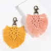 Tassel Keychains for Women Boho key Holder Keyring Macrame Bag Charm Car Hanging Jewelry Gift G1019